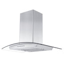 ZLINE Convertible Vent Wall Mount Range Hood in Stainless Steel & Glass (KZ) side under.