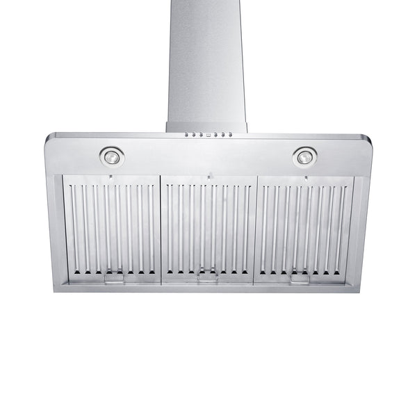 ZLINE Convertible Vent Wall Mount Range Hood in Stainless Steel (KF1) direct under view.