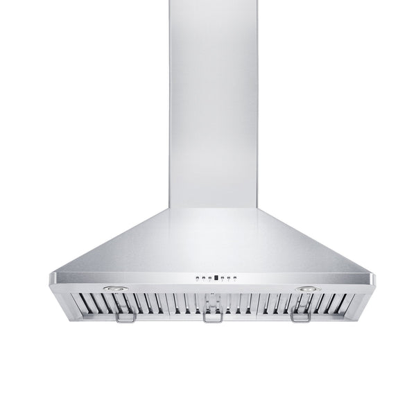 ZLINE Convertible Vent Wall Mount Range Hood in Stainless Steel (KF1) front under view.
