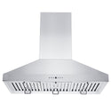 ZLINE Convertible Vent Wall Mount Range Hood in Stainless Steel (KL3) front under.