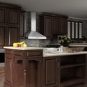 ZLINE Convertible Vent Wall Mount Range Hood in Stainless Steel (KL3) in a rustic kitchen alternative.