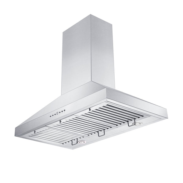 ZLINE Convertible Vent Wall Mount Range Hood in Stainless Steel (KL3) side under.