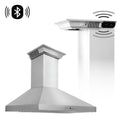 48" ZLINE CrownSound™Ducted Vent Wall Mount Range Hood in Stainless Steel with Built-in Bluetooth Speakers (KL3CRN-BT-48)
