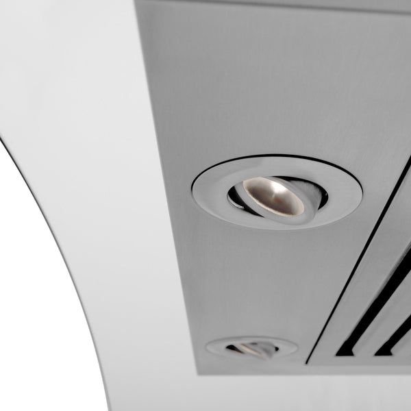 ZLINE Kitchen and Bath, ZLINE Wall Mount Range Hood in Stainless Steel with Built-in CrownSound® Bluetooth Speakers, KZCRN-BT-30,