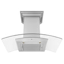 ZLINE Kitchen and Bath, ZLINE Wall Mount Range Hood in Stainless Steel with Built-in CrownSound® Bluetooth Speakers, KZCRN-BT-30,