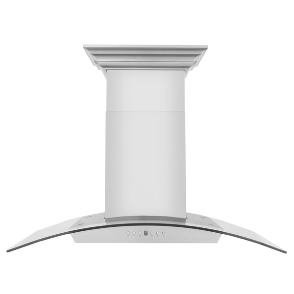 ZLINE Kitchen and Bath, ZLINE Wall Mount Range Hood in Stainless Steel with Built-in CrownSound® Bluetooth Speakers, KZCRN-BT-30,