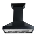 ZLINE Convertible Vent Wooden Wall Mount Range Hood in Black (KBCC) front
