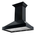 ZLINE Convertible Vent Wooden Wall Mount Range Hood in Black (KBCC) side