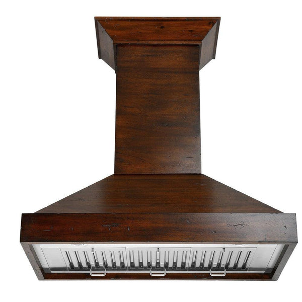 ZLINE Convertible Vent Wooden Wall Mount Range Hood in Walnut (KBRR) front